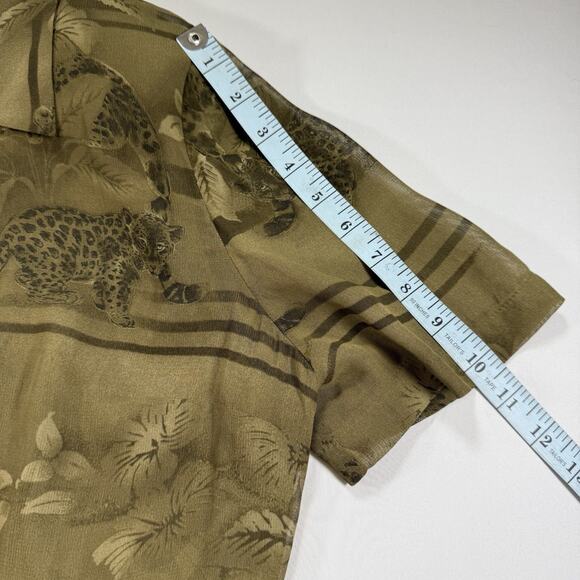 Joseph Ribkoff Cheetah Sheer Open Front Short Sleeve Blouse Top - Tan Wms 12 - Picture 11 of 13